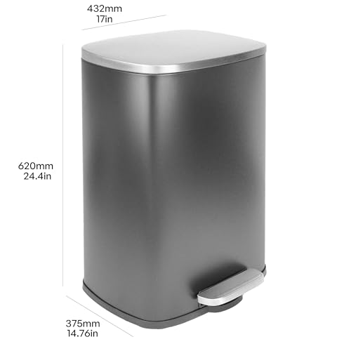 Image of Garbage Can 13 Gallon Tall Kitchen Soft Close Lid,Stainless Steel Trash Can 13 Gallon Step-on,50 Liter Trash Can Commercial, Trash Can Kitchen 13 Gallon Fingerprint-Resistant (Original, 50L)