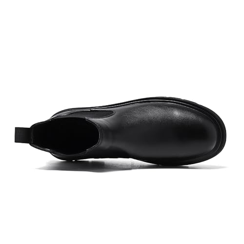 Men's Chelsea Ankle Boots Classic Leather Non-Slip Dress Boots Casual Elastic Slip On Work Boots2