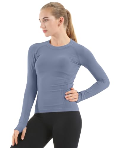 Image of MathCat Seamless Long Sleeve Workout Tops for Women