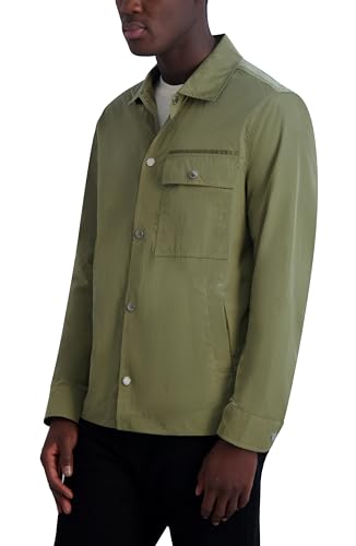 Karl Lagerfeld Paris Men's Chest Pocket Lt Weight Jacket, Olive3