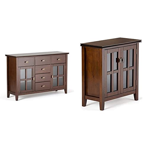 Simplihome Artisan Solid Pine Wood 54 Inch Contemporary Sideboard Buffet Credenza In Russet Brown Features & Artisan Solid Wood 30 Inch Wide Contemporary Low Storage Cabinet In Russet Brown #TOP11