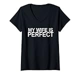 Photo Gallery donna my wife is perfect divertente marito matrimonio anniversario uomo maglietta con collo a v Photo Gallery donna my wife is perfect divertente marito matrimonio anniversario uomo maglietta con collo a v