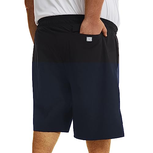 Hodosports Big And Tall Swim Trunks For Men 3X-6X Black/Navy 4Xl #TOP2