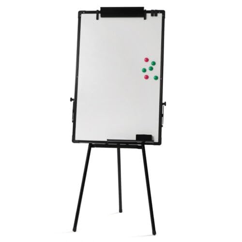 Pizarra blanca magnética con soporte, 91 x 61 cm, caballete de rotafolio, altura ajustable, l para empresas, oficinas, escuelas, para colocar mensajes, notas, planes, presentaciones, capacitación