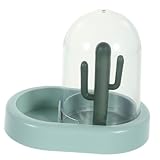 POPETPOP Hamster Automatic Feeder Dispenser Cactus Water Food Bowl Small Animal Feeding Dish Auto Waterer Bottle for Rabbit Gerbil Chinchilla Guinea Pigs