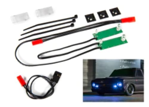Traxxas 9496X Led Light Set, Front, Complete (Blue) (Includes Light Harness, Power Harness, Zip Ties (9))