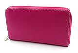  franartPiel - Cartera para mujer con billetera, tarjetero y monedero Piel Ubrique - Alta Calidad (Rosa Fucsia)