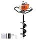 VEVOR Erdbohrer mit Benzinmotor, 63 CC, 2400 W, Benzinbohrer mit 8-Zoll-Bohrkronen und 1 Verlängerungsstange, Lochbohrer für Pfostenzäune für Ackerland, Gartenpflanzen, Orange+Schwarz
