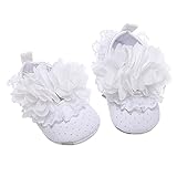 Booulfi Baby Girls' Booties Newborn for Christening, Christening Baptism Shoes White Baptism Shoes
