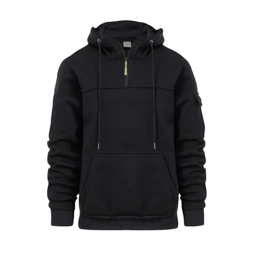 Men's Cotton Hoodies Sweatshirts Fashion Long Sleeve Drawstring Casual Fleece Pullover Hoodie with Pockets2