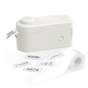 Makeid Label Maker Machine with Tape for Storage with 3/5 inch or 16mm Tape Bluetooth USB Rechargeable for Android iOS…