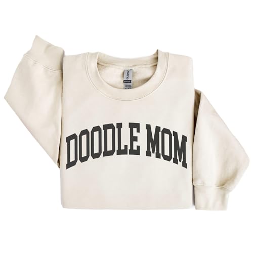 Doodle Mom Varsity Sweatshirt, Cute Goldendoodle Pet Parent Sweater, Golden Dog Mom Gift, Dog Lover Shirt, Unisex Womens Crewneck Sweatshirt4