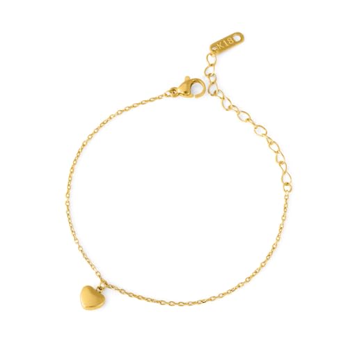 Image of PALMONAS Cute Heart Bracelet for Women - Gift for Girls & Women | Waterproof & Anti-Tarnish Bracelet