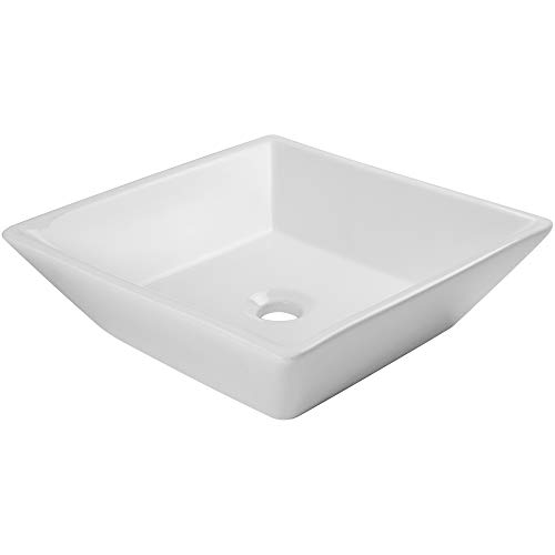Nautilus Series 16 in. Vitreous China Square Vessel Bathroom Sink in White