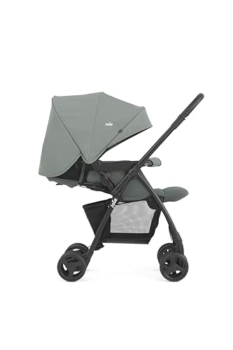 Image of Joie Mirus Lightweight Baby Stroller - Pram with Reversible Handle, Hand Brake and One-Hand Fold, Buggy for Kids 0-3 Years (Upto 15 Kg) - Celeste