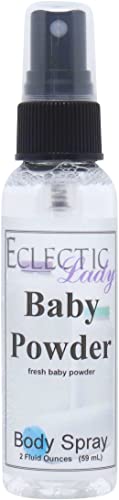 Eclectic Lady Baby Powder Body Spray, 2 ounces, Body Mist for Women with Clean, Light & Gentle Fragrance, Cologne with Soft, Subtle Aroma For Daily Use