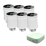 Qiumi Zigbee Heizkörperthermostat, Tuya ZigBee3.0 Smart, programmierbares Thermostat, Wärmeregelung, Alexa, Googlehome Sprachsteuerung