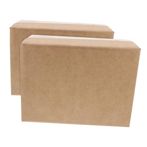 ABOOFAN 2 Cajas Caja Express Aislada Cajas De Cartón Cajas De Envío Calor Resistente Cartulina Cartón Aislado Embalaje Restaurante Parcela Aislar Refrigerar Control Hielo Sacar Papel Brown