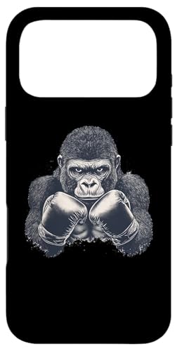 ボクシングと格闘技 ボクシンググローブ付きゴリラ スマホケース iPhone 17 Pro Max 用
