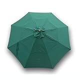 Double Vented Replacement umbrella canopy for 11ft 8 ribs , Green (Canopy only)