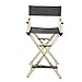 Składane aluminiowe krzesło reżyserskie, 30"profesjonalne krzesła studyjne do makijażu artystycznego, zwykłe stołki przenośne z uchwytem + pedał (Kolor : Gold)