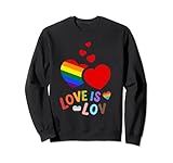 lgbtq arcobaleno gay pride lgbt cuore love is love felpa