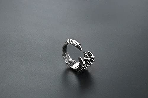 Image of GANGYUN 4 Pcs /Set Adjustable Cobra Snake Starfish Lotus Flower Yoga Finger Ring Open Wolf Eagle Dragon Claw Rings Sets Jewelry