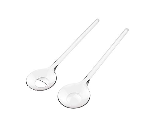 Biesse Casa Transparent Plastic Spoon and fork Salad Servers