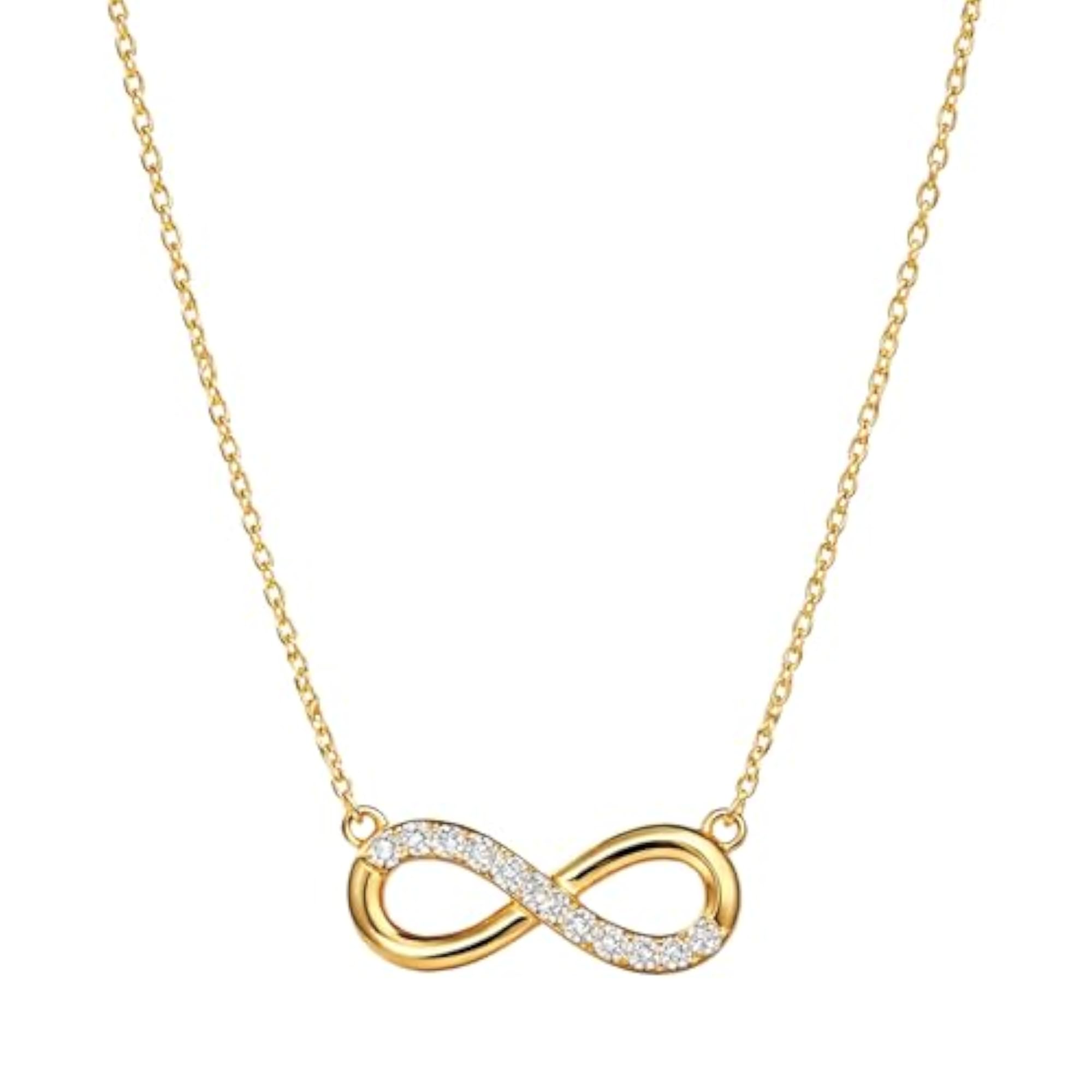 925 Sterling Silver Infinity Spark Necklace with CZ Accent