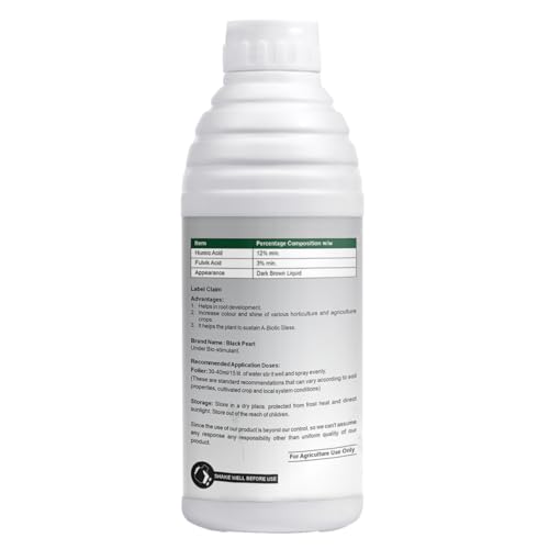 Image of Utkarsh Black Pearl - L (Biologically Activated Liquid Humic Acid 12% & 3% Fulvic Acid), Promotes Plants Growth, Stronger Roots, Improves Flowering & Fruiting, Biostimulant (2 Ltr; Pack of 2 of 1 Ltr)