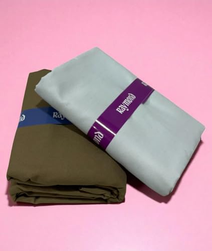 Image of Raymond Makers Men's Shirt & Trouser Fabric Combo with Premium Gift Box | Solid Shirt Fabric with Formal Trouser Fabric | Unstitched Dress Material for Office & Formal Wear