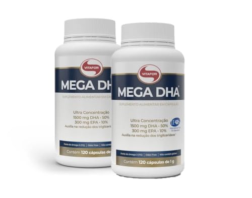 Kit 2X: Mega DHA Ômega 3 1000mg Vitafor 120 Cápsulas (A embalagem pode variar)