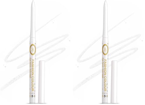 Image of FASHION COLOUR Intense Revolving White Kajal | High Impact Intense Color in 1 Stroke | Waterproof & Smudge Proof | Soft Texture | Matte Finish | Long Lasting Retractable | 0.35g (Pack of 2)