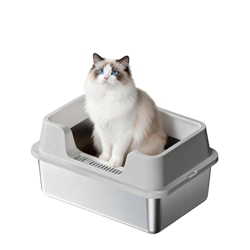 Arenero para gatos extra grande de acero inoxidable miniatura 1