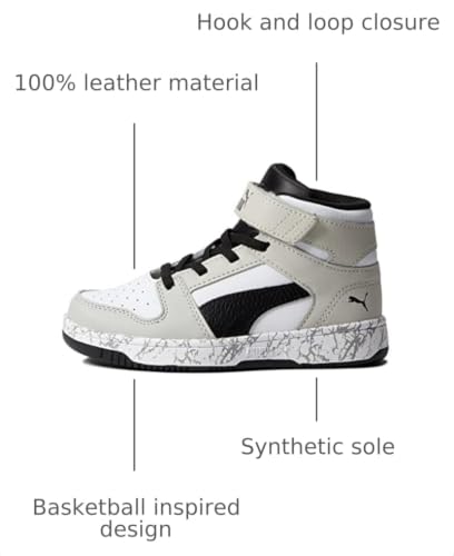 Image of PUMA Kids' Rebound Layup Mid Hook and Loop Sneakers