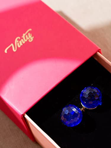 Image of Crystal Earrings for Women, Sparkly Austrian Crystal Disco Ball Earrings, 18K Gold Plated Post Drop Earrings with Colorful Spheres, Hypoallergenic & Lightweight, Ideal Gift for Her