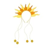 YAZWUR Cerchietto Sole Oro per Donna - Accessorio Costume Dea del Sole per Carnevale, Halloween e Feste a Tema