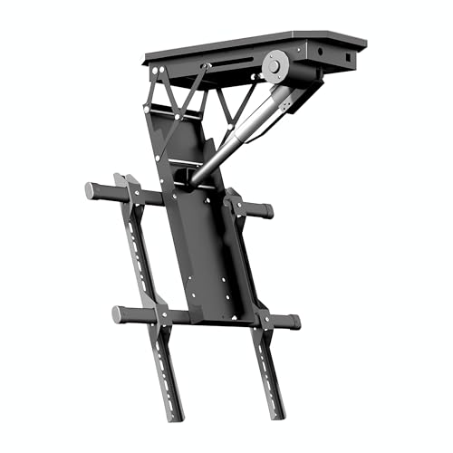 Supporto Motorizzato Per TV A Soffitto, Sollevamento TV Motorizzato Per tv Da 50-90 Pollici, Sistema Di Rilevamento Anticollisione Incorporato, Regolazione Dell'angolo Da 0 A 85° (50-90 inch)