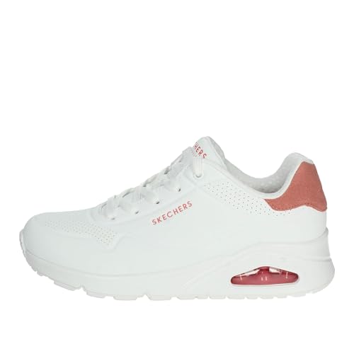 Skechers Damen Stand On Air UNO, White Durabuck Coral Suede Trim, 39.5 EU