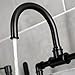 Kingston Brass KS2170KL Whitaker Industrial Style Bridge Bathroom Faucet with Pop-Up Drain, Matte Black