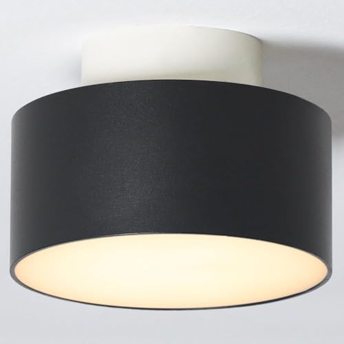 szbritelight シーリングライト 小型 ミニ 60W形相当 10W 850lm 3000K シーリングダウンライト コンパクト 省エネ 簡易取付 工事不要 天井照明 led照明器具 引掛シーリング取付 2-3畳適用 トイレ 洗面所 玄関 和室 廊下 キッチン 脱衣所 (ブラック 電球色)