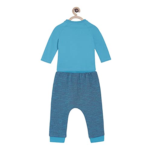 Image of miniklub Boys Blue Printed T-Shirt With Pyjamas