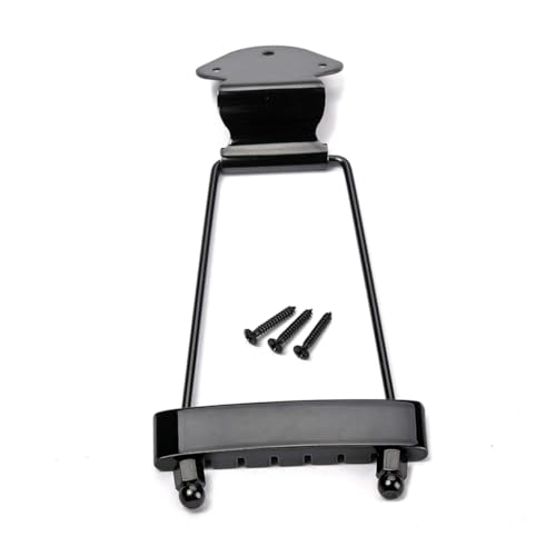 OFFSCH Jazz Guitar Tailpiece and Bridge Metal Guitar Tailpiece Black Ga407 Long Standard