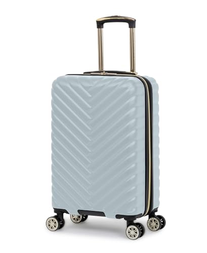 Image of Kenneth Cole REACTION Madison Square Lightweight Hardside Chevron Expandable Spinner Luggage, Slate, 20-Inch Carry On, Kenneth Cole Reaction Women's Madison Square Hardside Chevron Expandable Luggage