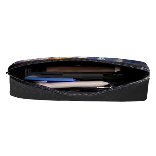 Image of Fire Football Pattern Pencil Case School Supplies for Boys Girl American Flag Storage Bag