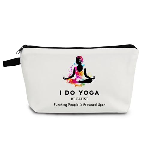 YULUENZE Yoga Gifts I Do Yoga Makeup Bag Travel Toiletry Organizer Zipper Pouch Birthday Christmas Gift Cosmetic Bag for Women Yoga Lovers Yoga Teachers Friends Sisters