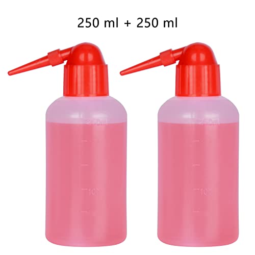Stonylab Chemical Wash Bottle, 2-Pack Lab Sealed Cylindrical Plastic Safety Lab Reagent Squeeze Wash Bottle, Sample Sealing Liquid Storage Containers With Narrow Mouth, 8 Oz/2 Bottle #TOP1