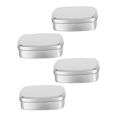 MUSISALY Lot De 4 Pots Carrés En Aluminium 150 Ml Légers Et Étanches Pour Crème Cosmétique, Rangement Salle De Bain Et Voyage