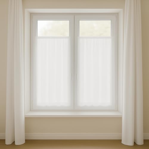 Byour3 - Tenda A Vetro per Finestra - SU MISURA ARTIGIANALI - Tende Tendine PortaFinestra Camera da letto Cucina Salone Cameretta Tende per B&B Casa Ufficio (Tessuto Liscio Semplice)