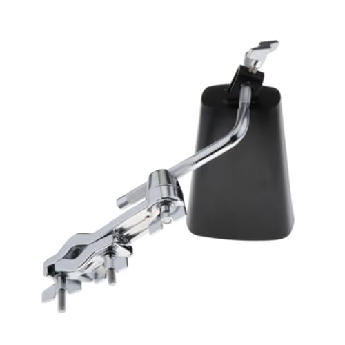mioosho Cowbell Percussion Holder with Cowbell Adjustable Cowbell MountIng Bracket Clamp Musical Instrument Parts Easy Install